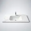 900L*460D*180Hmm White Marble Look Sintered Stone Top With Undermount Basin