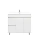 900Lx830Hx450Dmm Gloss White 2PAC PVC 2L/DW 2R/DR Freestanding Vanity