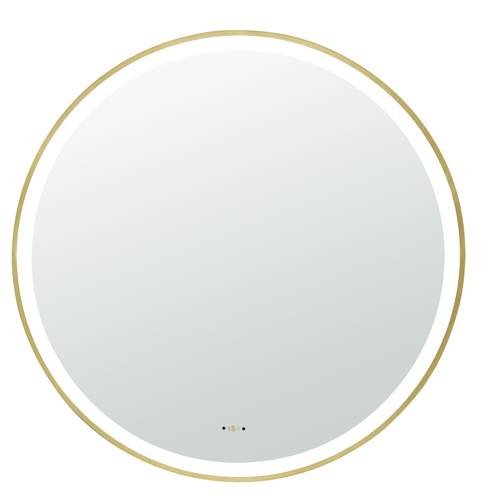 900X900X32mm Brushed Gold Orbis Framed LED Mirror