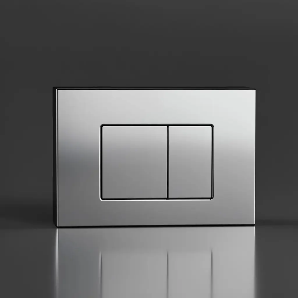 Access Plate Square Button Chrome