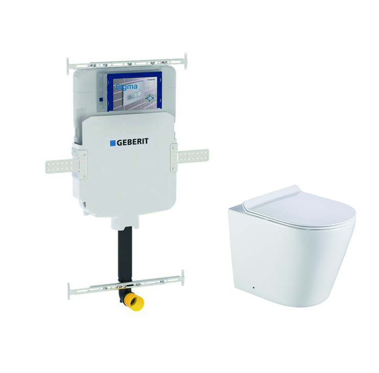 Agena Sigma Inwall Floor Toilet Suite Rimless Wall Faced Floor Pan