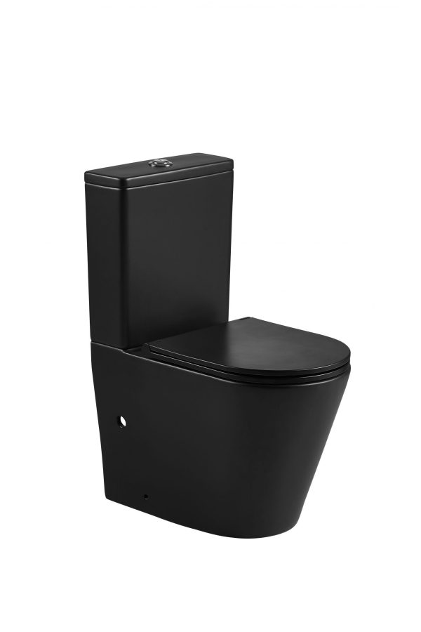 Berlin Matt Black Back To Wall Toilet Suite Quiet Flushing Technology