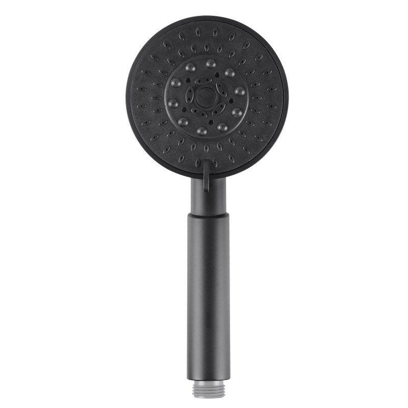 Black 5 Functions Round Handheld Shower