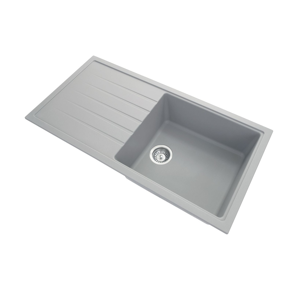 Carysil Vivaldi Concrete Grey Single Bowl with Drainer Granite Kitchen Sink 1000*500mm