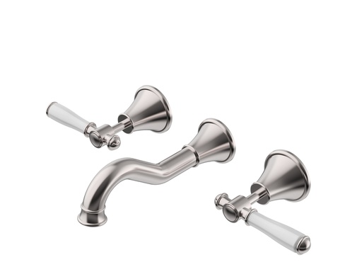 Clasico Bath Set Ceramic Hahdle Brushed Nickel Lead Free