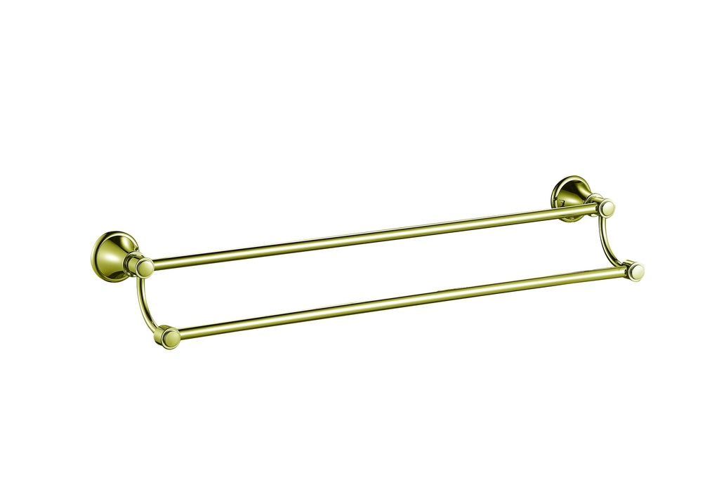 Clasico Double Towel Rail 600mm in Brushed Gold