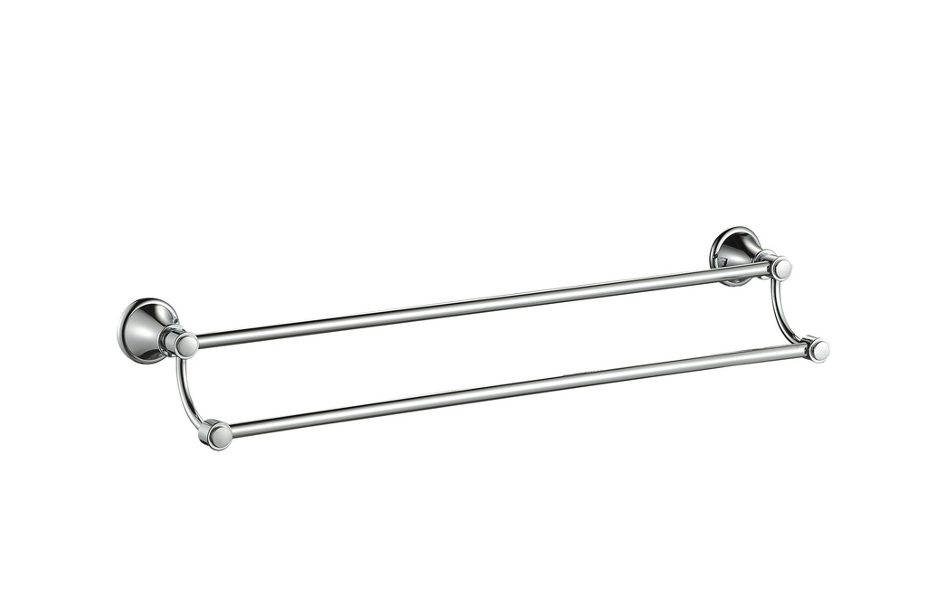 Clasico Double Towel Rail 600mm in Brushed Nickel