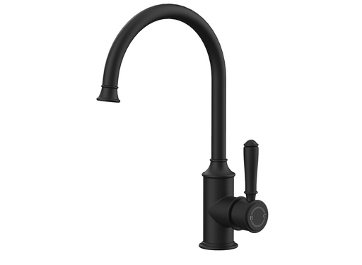 Clasico Gooseneck Sink Mixer in Matt Black
