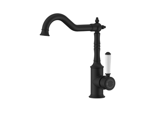 Clasico Sink Mixer Ceramic handle in Matt Black