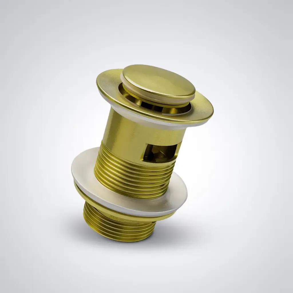 [70072/SPW32BG] Coco Brushed Gold 32mm Solid Pop Up Waste With Overflow