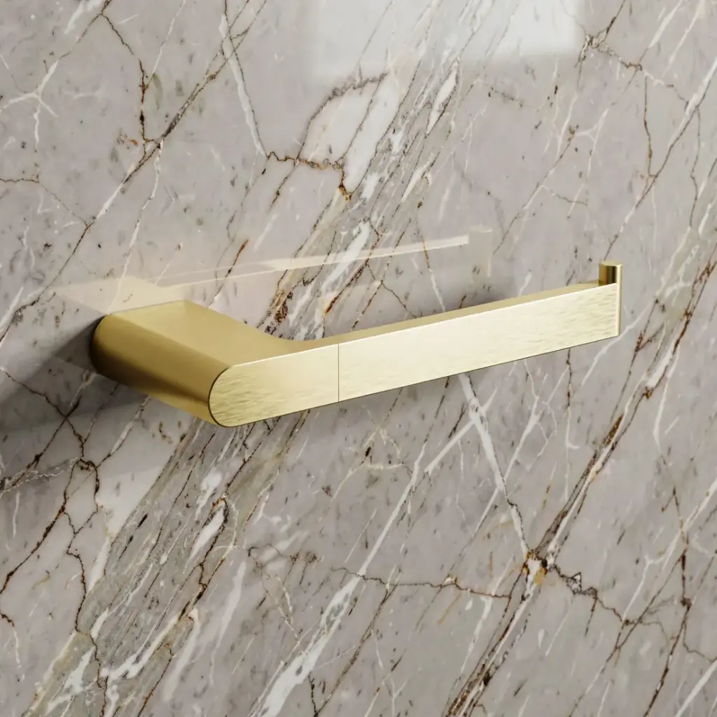 Cora Round Cornered Rectangle Paper Holder Brushed Gold