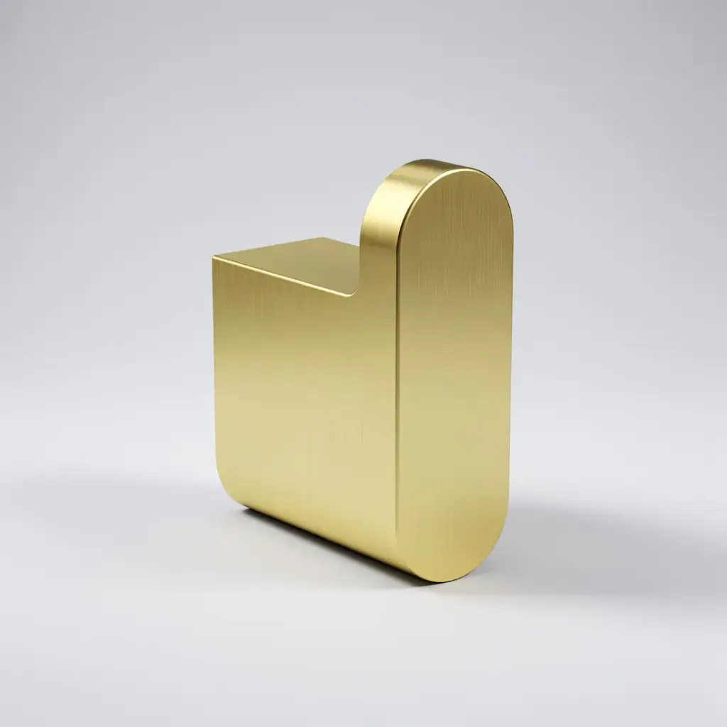 Cora Round Cornered Rectangle Robe Hook Brushed Gold