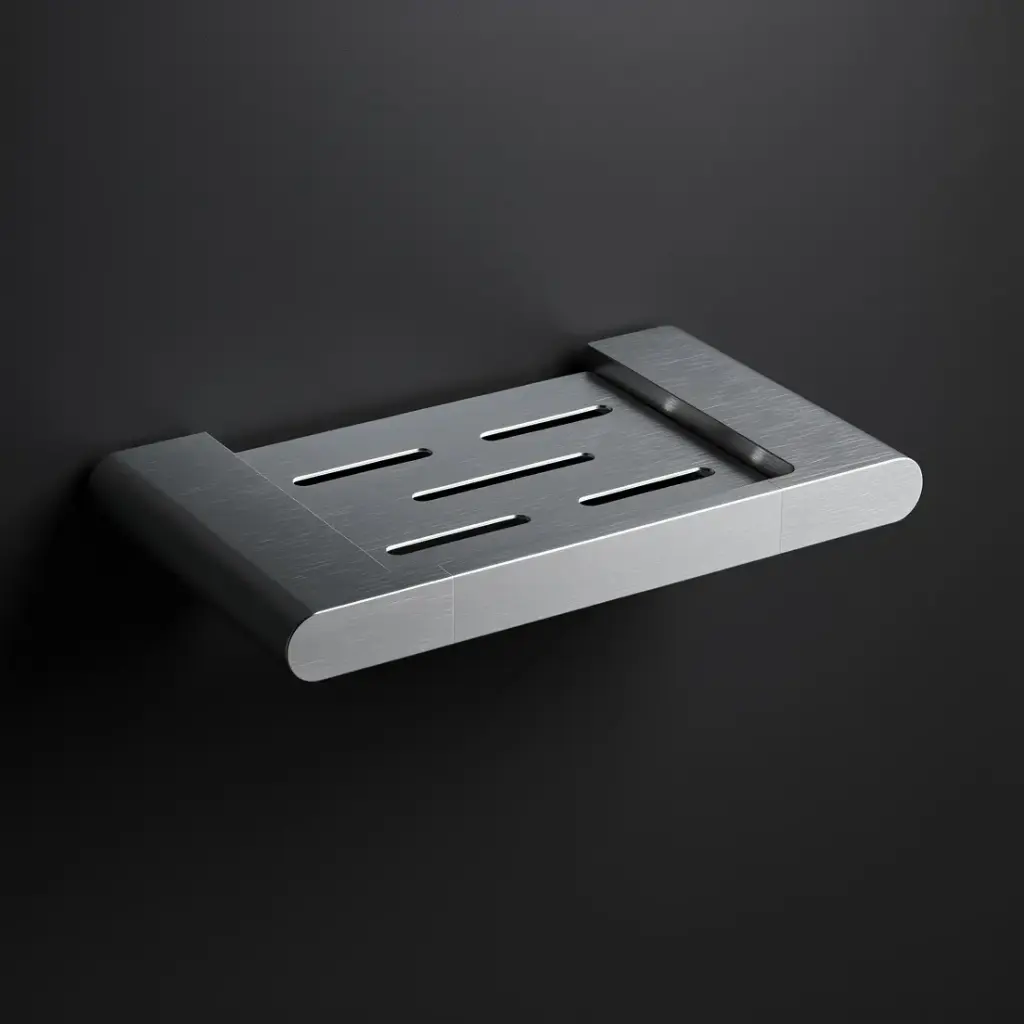 Cora Round Cornered Rectangle Soap Holder Brushed Nickel