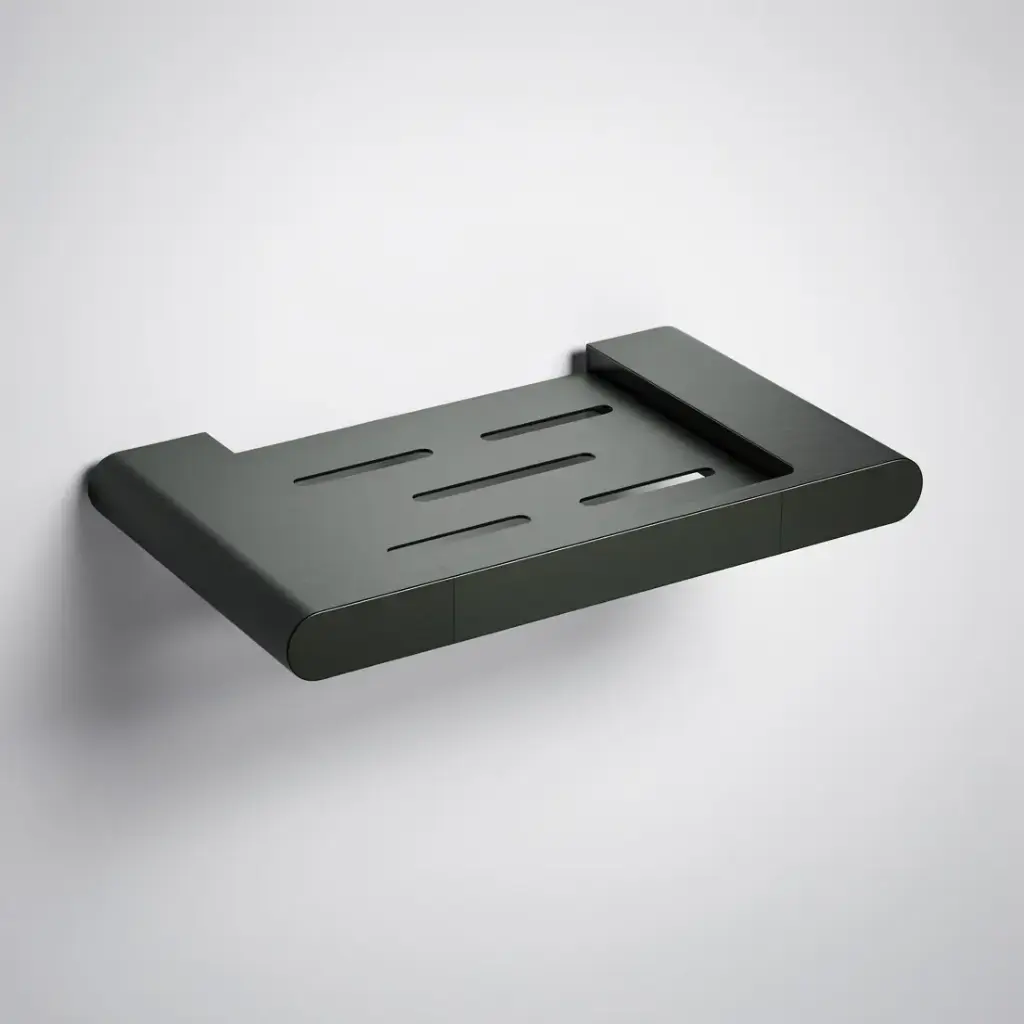 Cora Round Cornered Rectangle Soap Holder Gun Metal