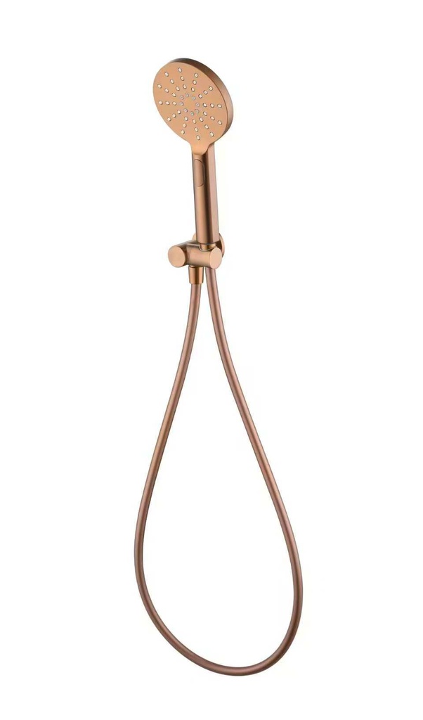 Cora Round Hand Shower On Wall Outlet Bracket Brushed Copper