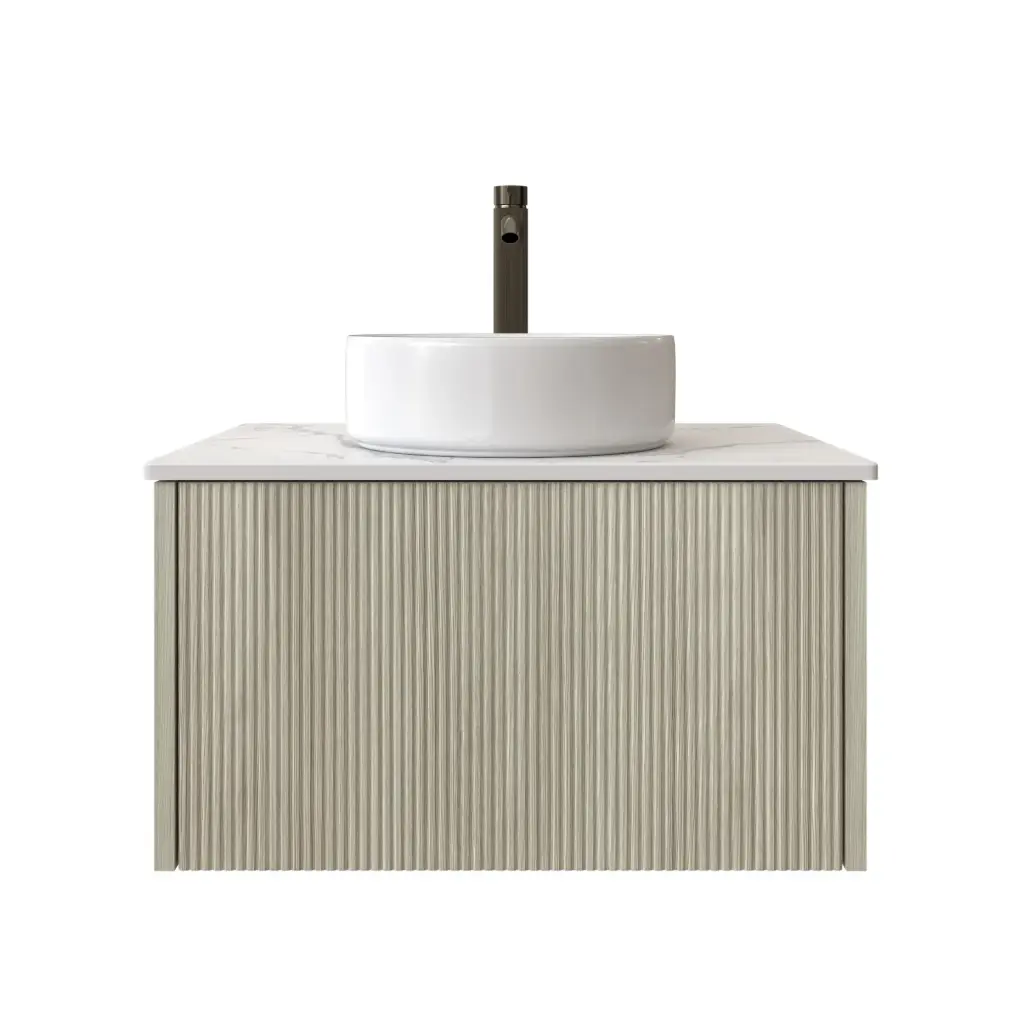 [98502/Cust-K650W-CO] 600mm Customised Kiama One Drawer Plywood Wall Hung Vanity Coastal Oak