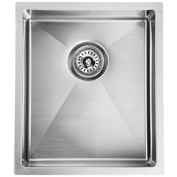 Eden Single Bowl Above/Undermount Sink (R10 Corner),230mm Depth 304 Stainless Steel