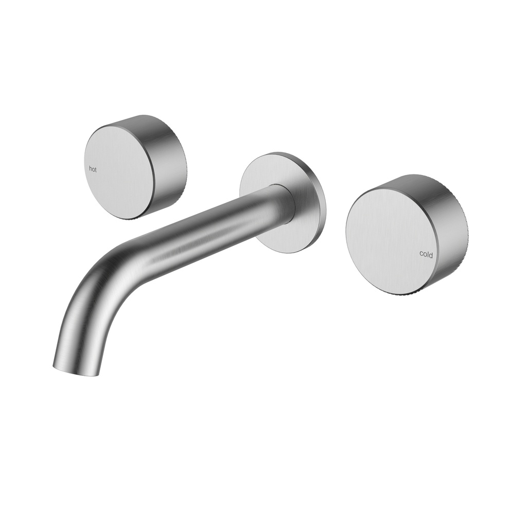 Hali 1/4 Turn C/D Wall Basin Set Brushed Nickel