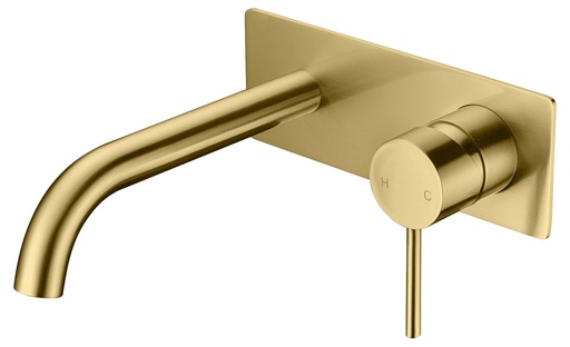 Hali Brushed Gold Wall Basin Mixer Lead Free