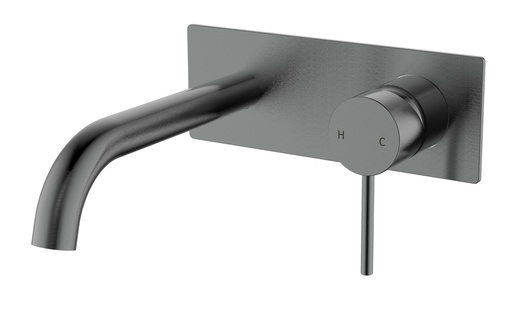 Hali Gunmetal Wall Basin Mixer With Curved Spout Lead Free