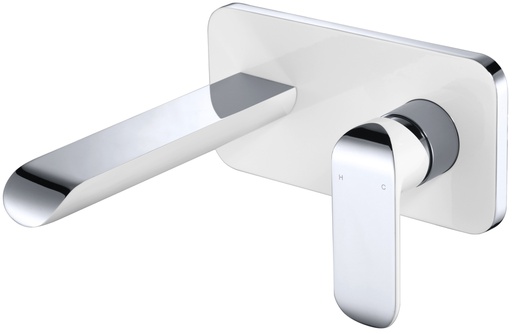 Kara Wall Basin Mixer(Chrome & White)