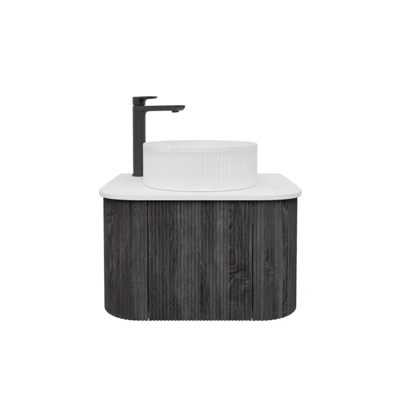 [93394/KC65W-DG] Kiama 600mm Dark Grey One Door Curved Wall Hung Vanity