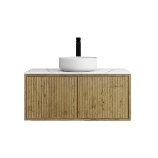 [93266/K95RW-PO] Kiama 890Lx496Dx380Hmm Prime Oak 1R/DW 1L/DR Wall Hung Vanity