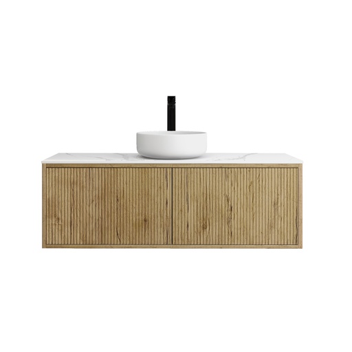 Kiama Slim 1200mm Prime Oak One Right Drawer One Left Door Narrow Wall Hung Vanity