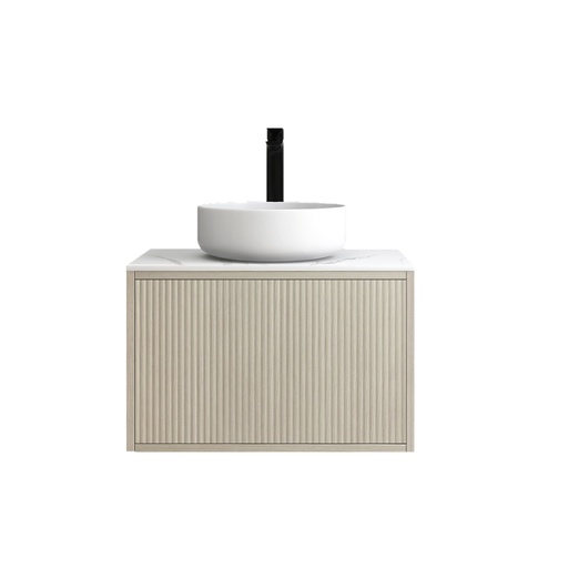 [93286/K639W-CO] Kiama Slim  600mm Coastal Oak One Drawer Narrow Wall Hung Vanity