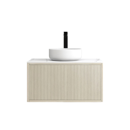 [93287/K739W-CO] Kiama Slim 740Lx386Dx380Hmm Coastal Oak 1/DW Narrow Wall Hung Vanity