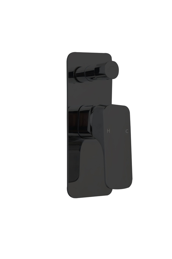 Kompakt Eckig Divertor Matte Black Mixer