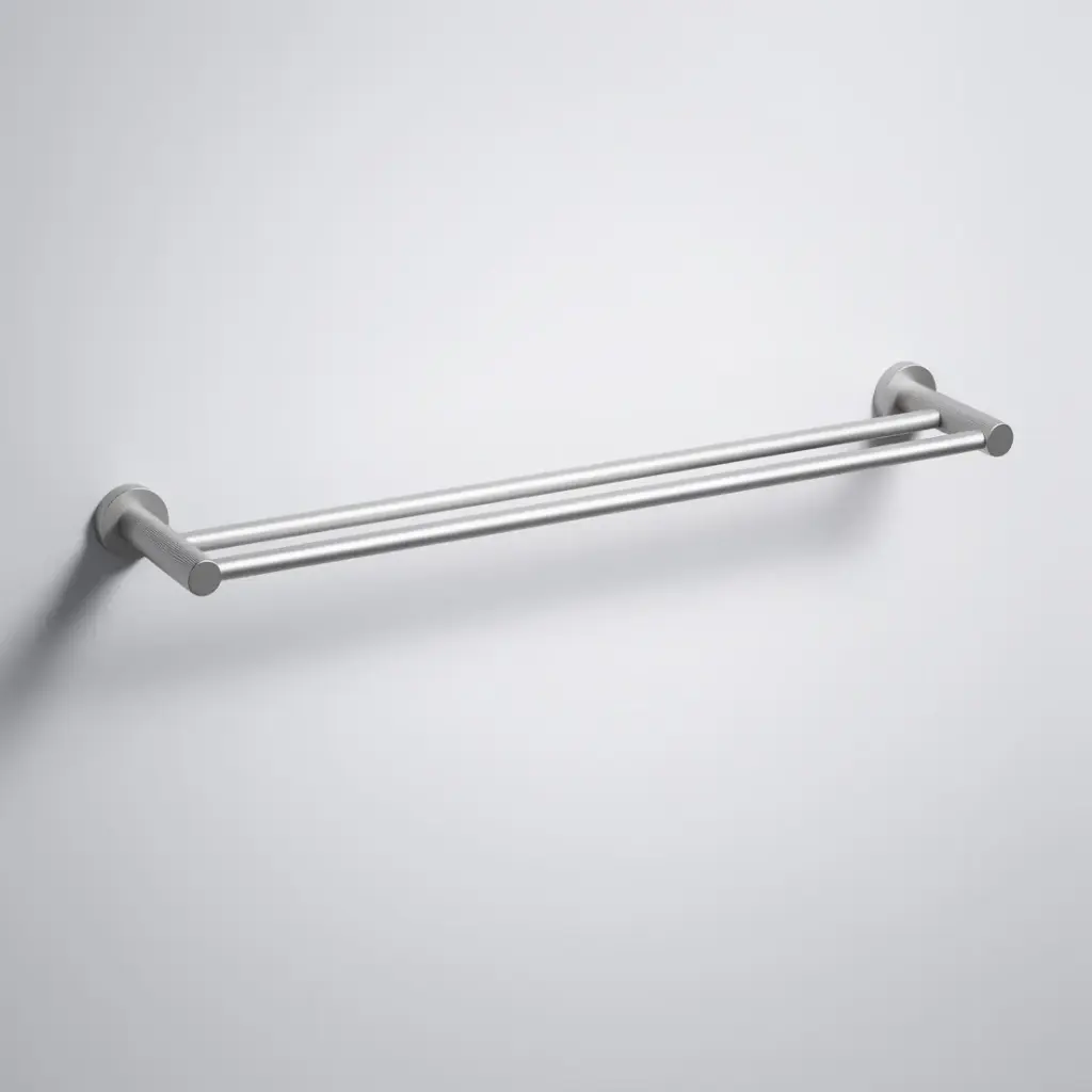 Linie Double Towel Rail 600mm Brushed Nickel