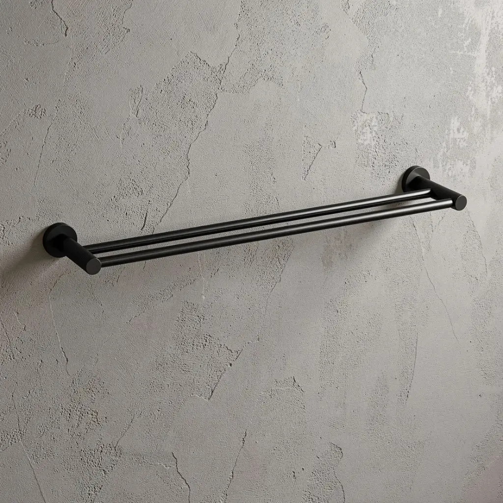 Linie Double Towel Rail 600mm Matt Black