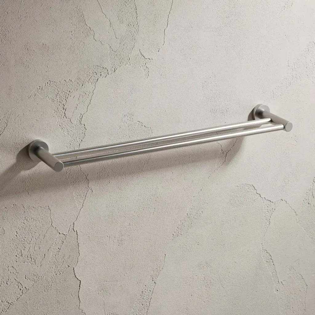 Linie Double Towel Rail 800mm Brushed Nickel