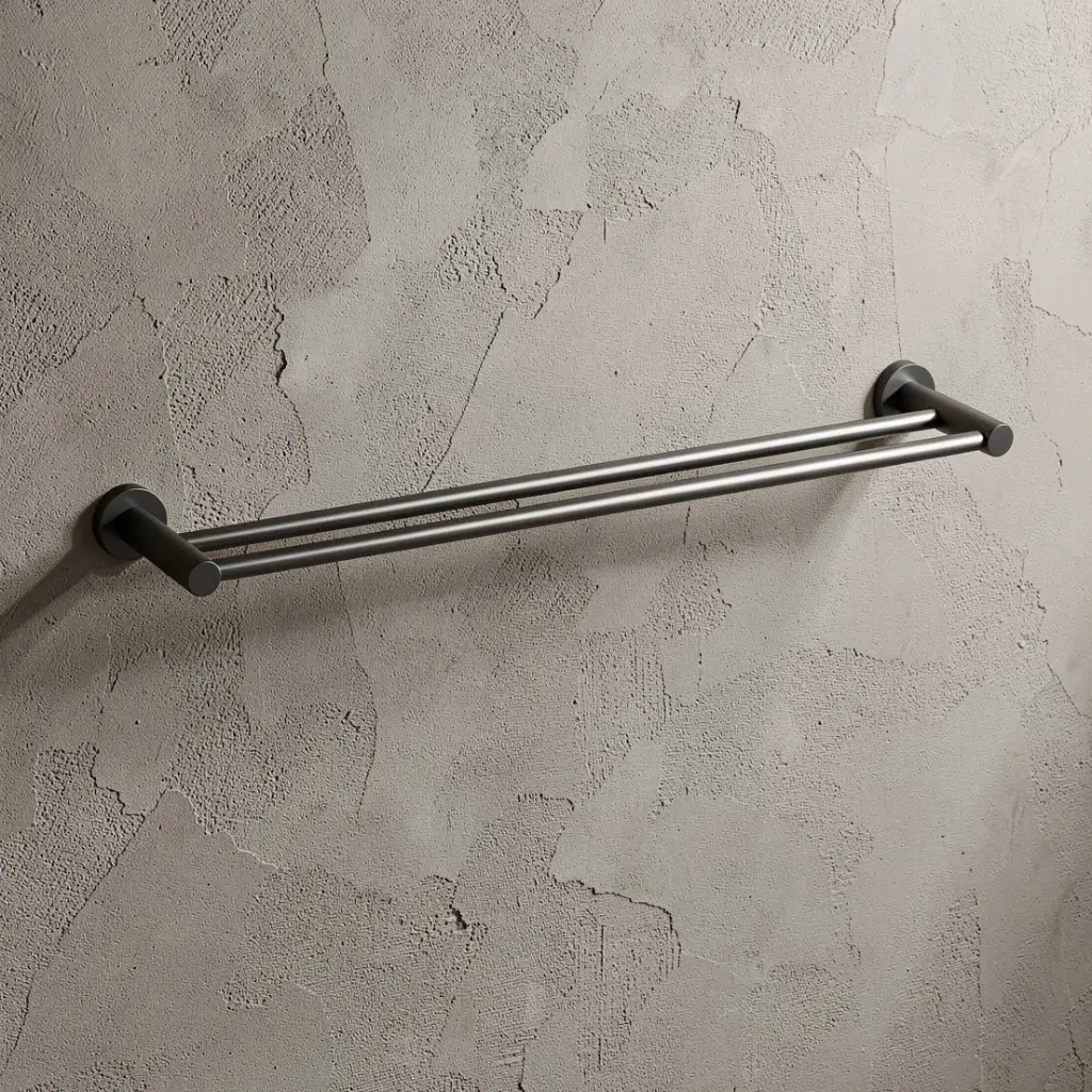 Linie Double Towel Rail 800mm Gun Metal