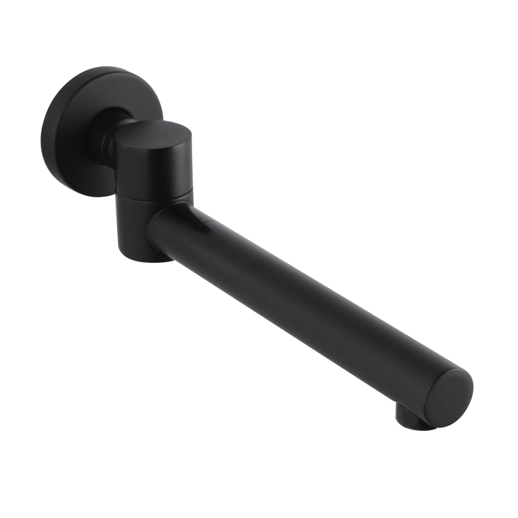 Lucid Pin Round Black Bathtub/Basin Swivel Wall Spout