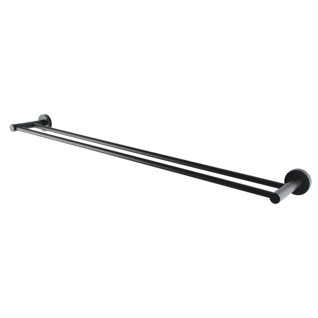 Lucid Pin Round Black Double Towel Rack Rail 750mm