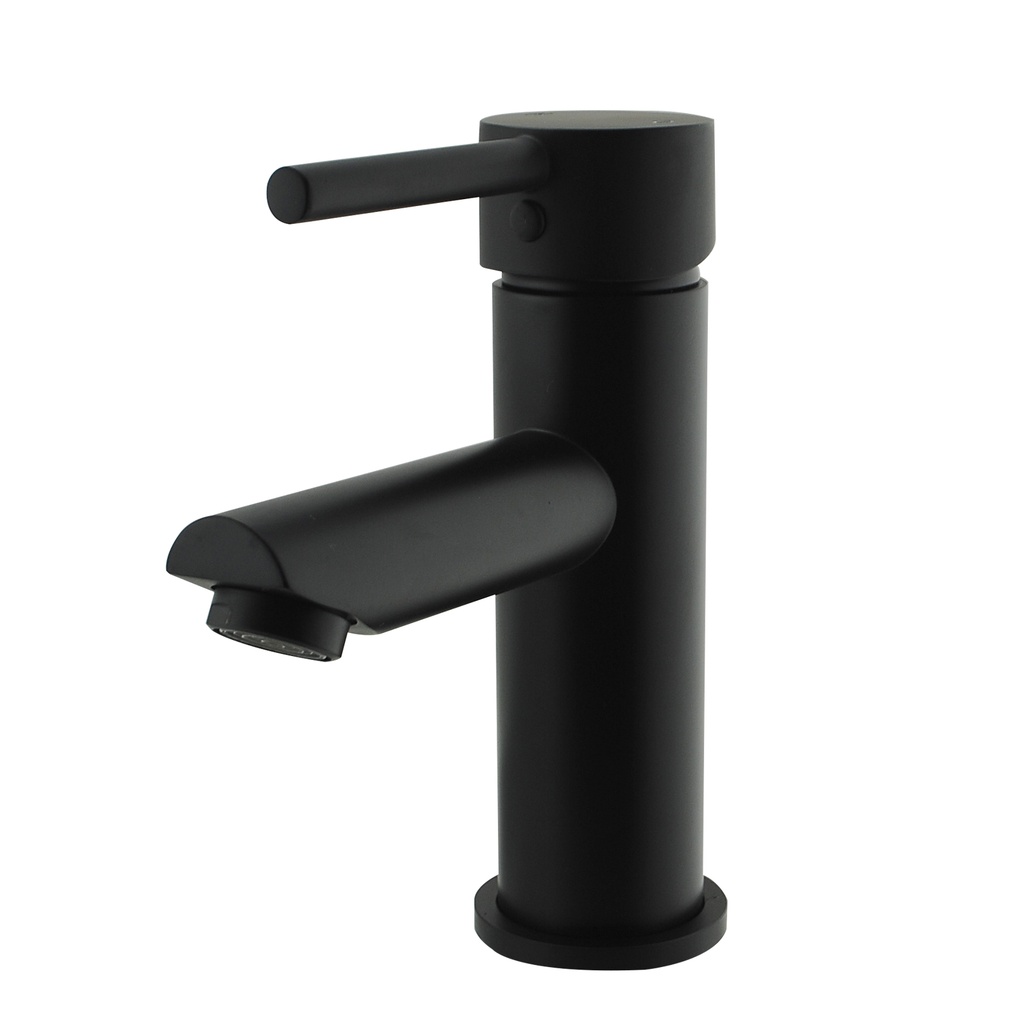 Lucid Pin Round Matt Black Basin Mixer