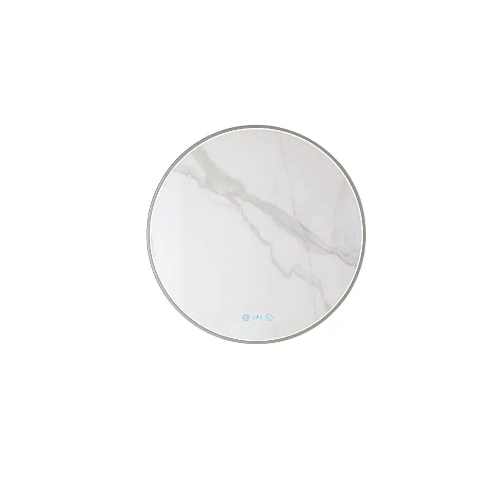 Maia Series 750x750x45mm Brushed Nickel Round LED Mirror