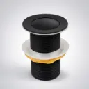 Nana Black Pop Up Waste Non Overflow Solid Brass Plug Waste