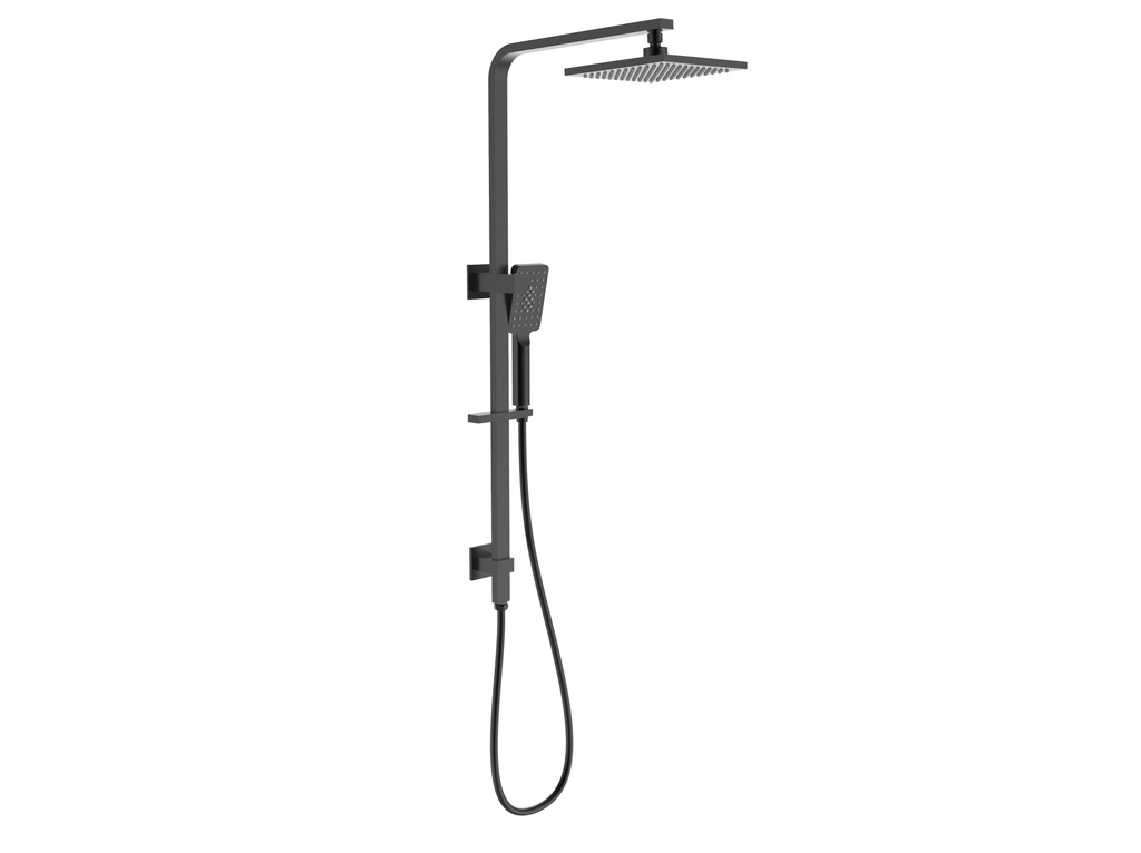 New Eden Square Multi-function Shower Set Matt Black,250mm Plastic Shower Head