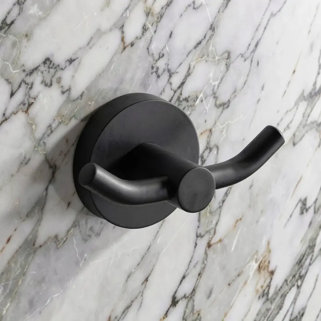 Otus Round Double Robe Hook  Matt Black(Matt Black)
