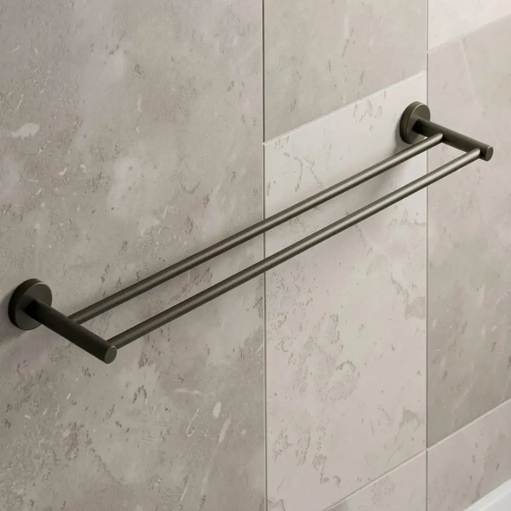 Otus Round Double Towel Rail 600mm(Gunmetal)
