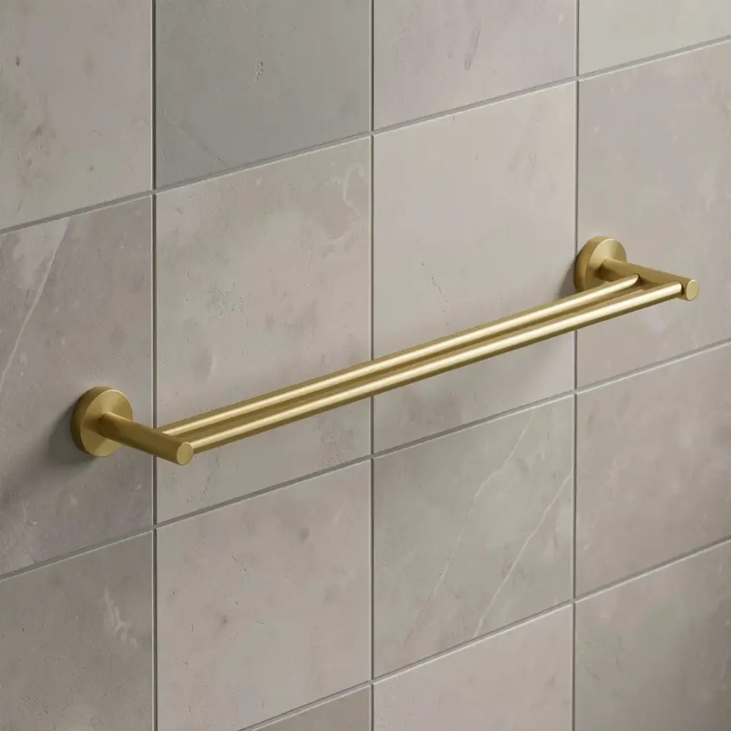 Otus Round Double Towel Rail 750mm(Brushed Gold)