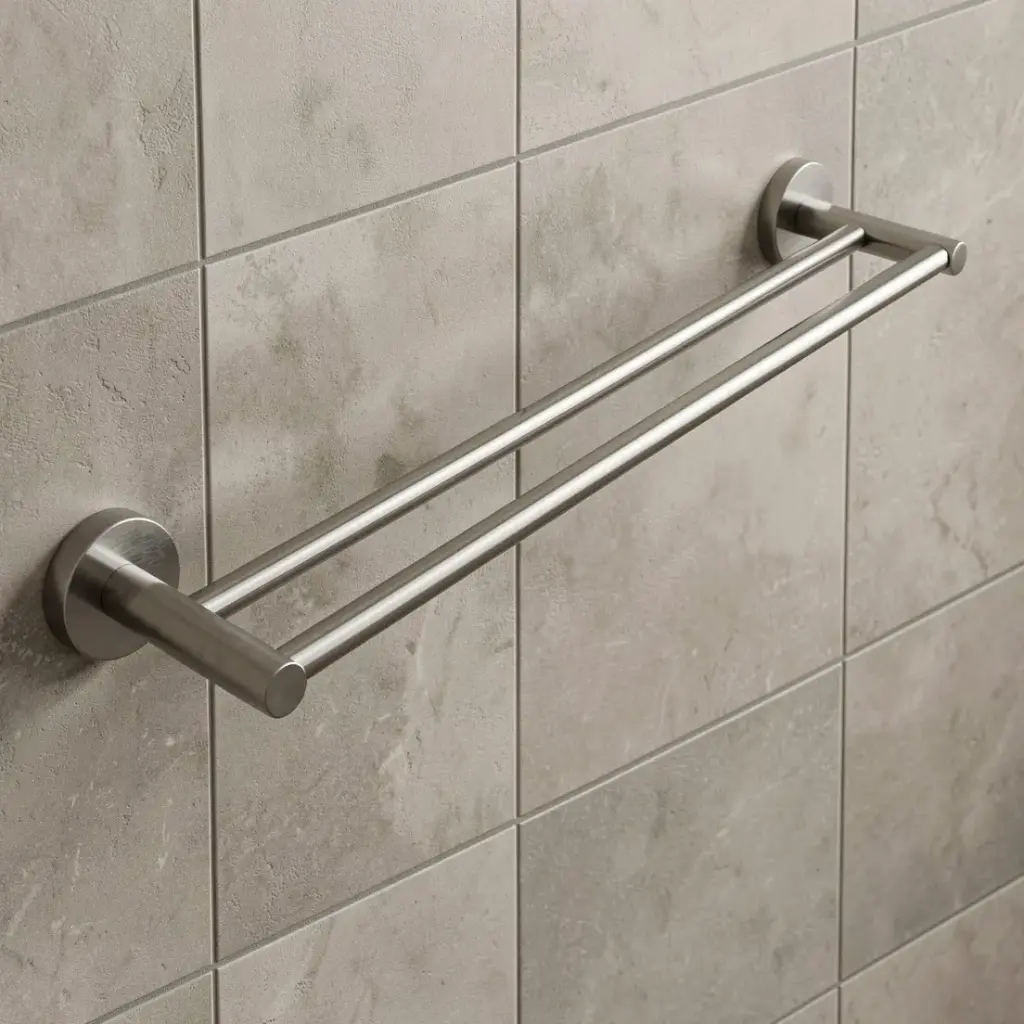 Otus Round Double Towel Rail 750mm(Brushed Nickel)