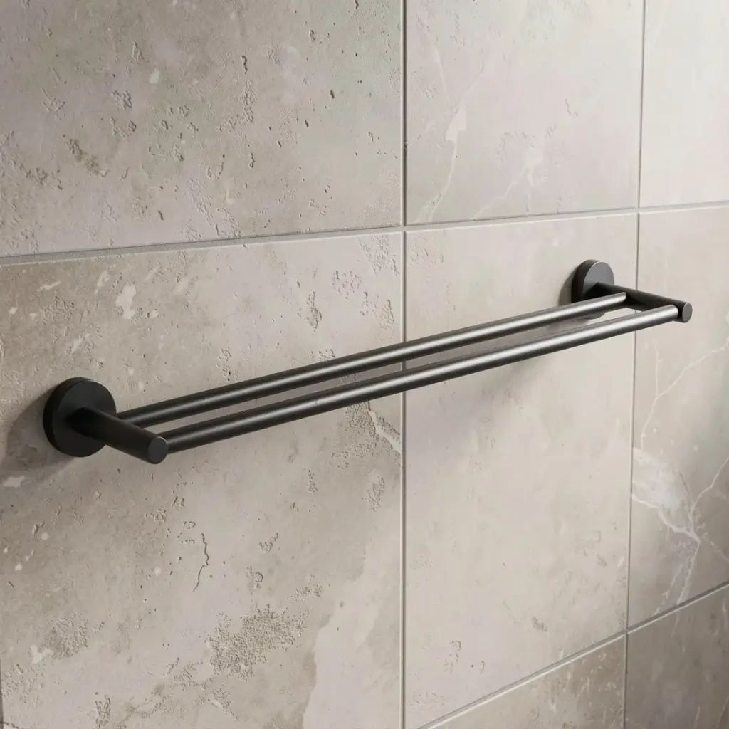 Otus Round Double Towel Rail 750mm(Matt Black)