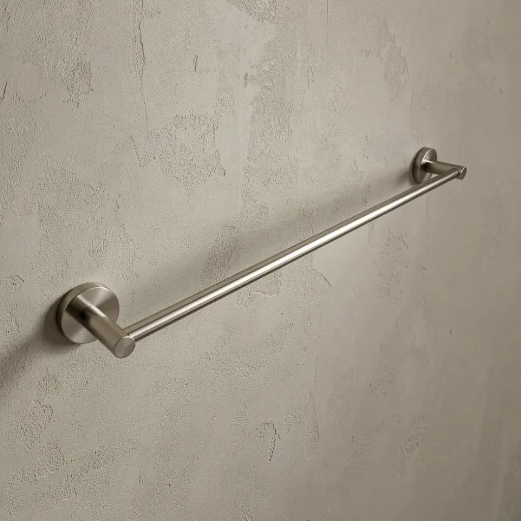 Otus Round Single Towel Rail 600mm(Brushed Nickel)