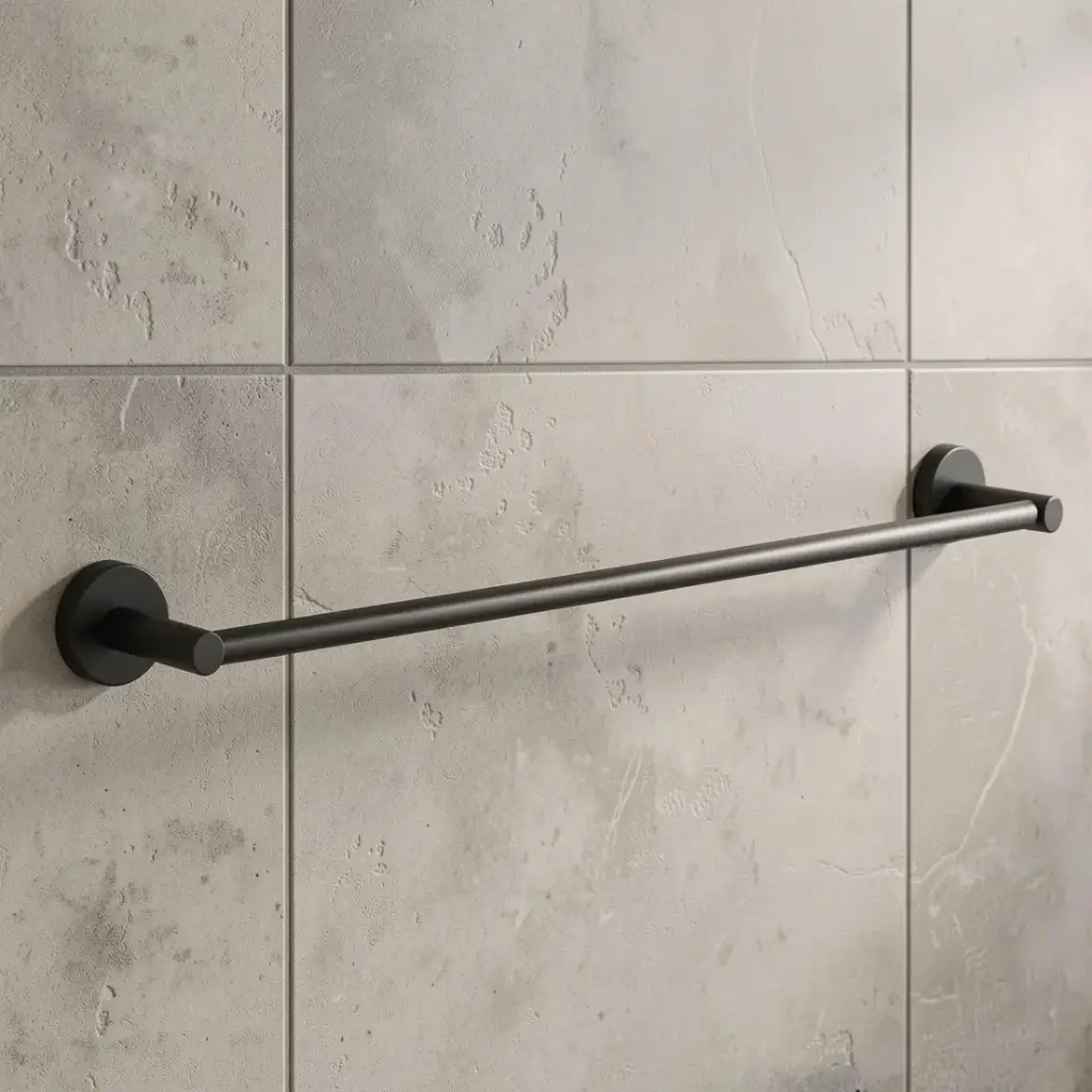 Otus Round Single Towel Rail 600mm(Matt Black)