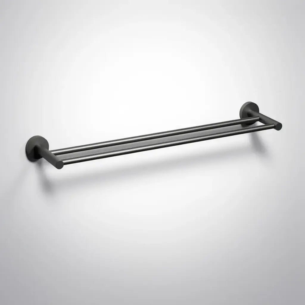 Otus Slimline Double Towel Rail 600mm Gun Metal