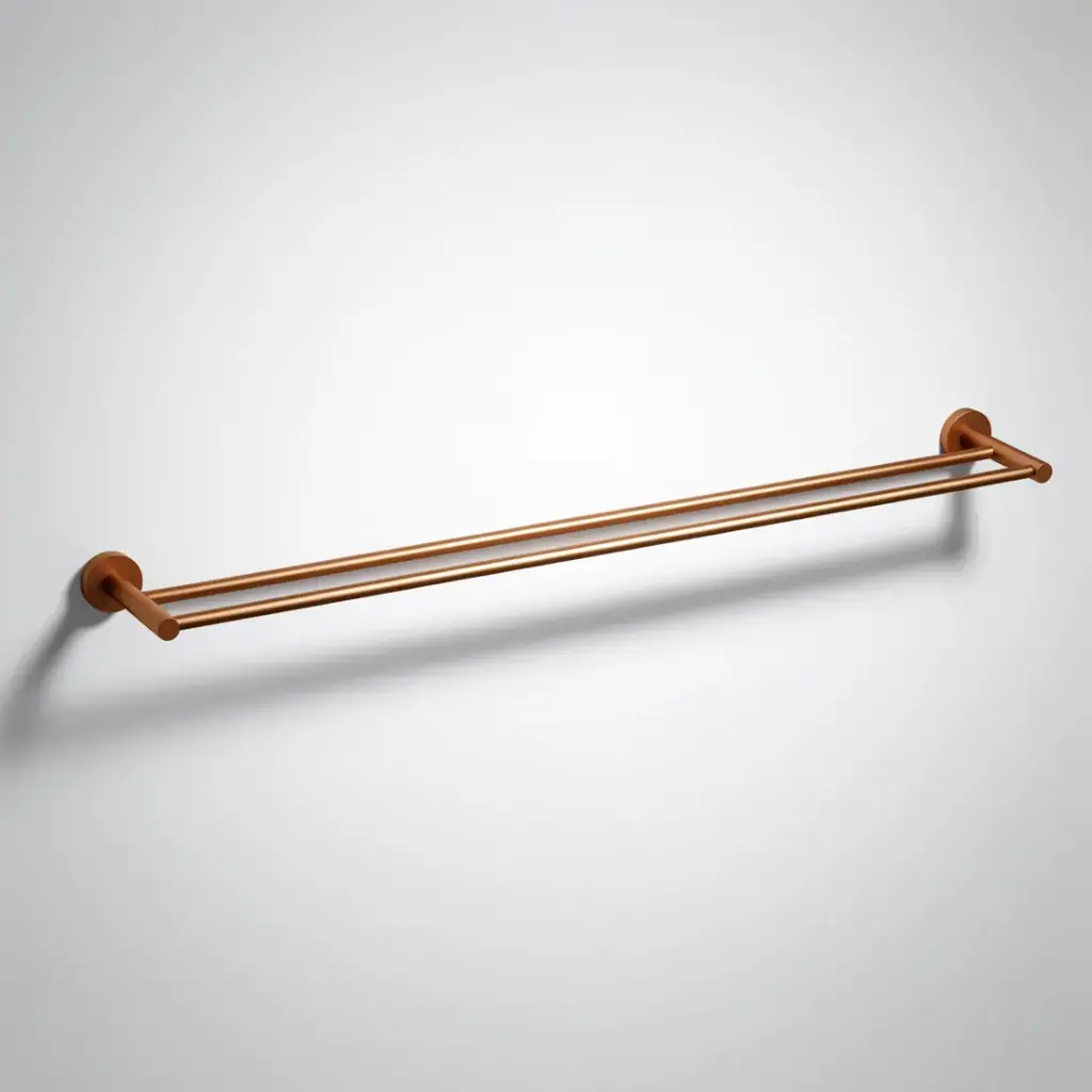 Otus Slimline Double Towel Rail 900mm Brushed Copper